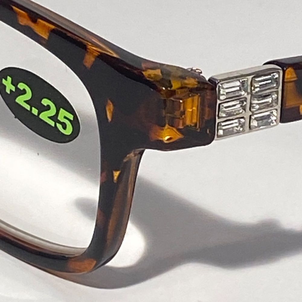 Reading Glasses 2.25 Tortoise with Decorative Silver Detail Readers NWT - Picture 7 of 7